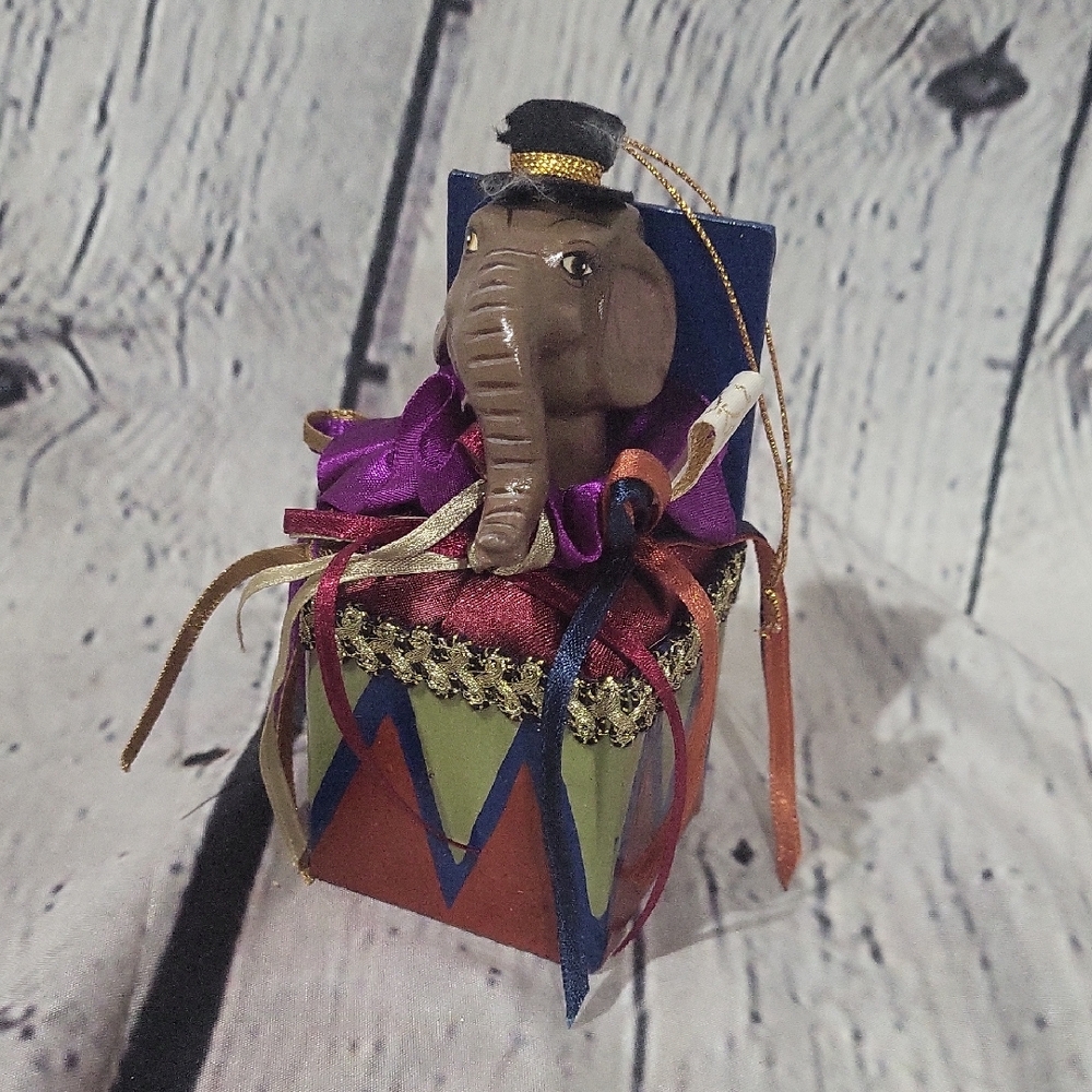 Katherines Collection Elephant Figurine in Colorful Box Ornament